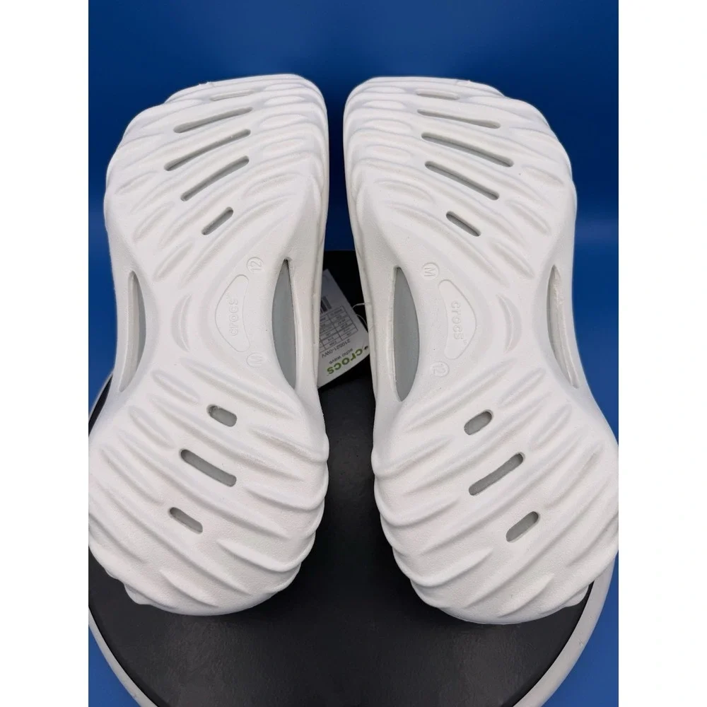 Crocs Echo Wave Mens Size 12 Chalk White Slip On Clogs Outdoor Sandals Shoes